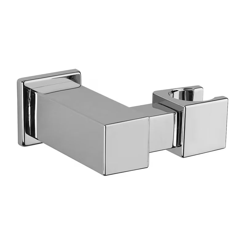 Kromirani set za kadu Paffoni Level s ručnim tušem, držačem i crijevom u modernom četvrtastom dizajnu.