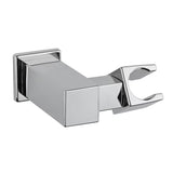 Kromirani set za kadu Paffoni Level s ručnim tušem, držačem i crijevom u modernom četvrtastom dizajnu.