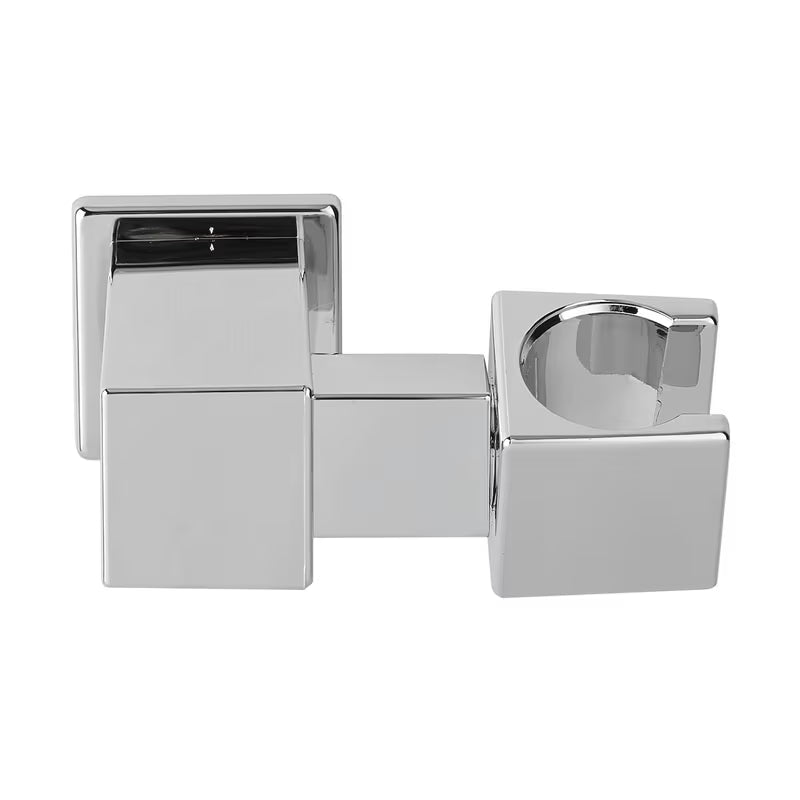 Kromirani set za kadu Paffoni Level s ručnim tušem, držačem i crijevom u modernom četvrtastom dizajnu.