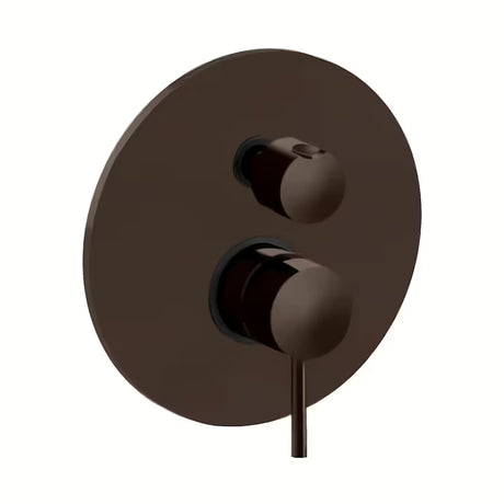 Podžbukna miješalica za tuš Paffoni Light u brušenom crnom niklu s ručicom za upravljanje i preklopnikom