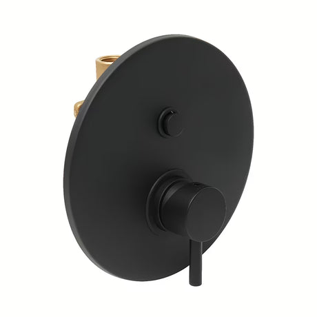 Podžbukna jednoručna baterija miješalica za tuš Paffoni Light u mat crnoj boji s dvosmjernim preklopnikom