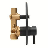 Podžbukna jednoručna baterija miješalica za tuš Paffoni Light u mat crnoj boji s dvosmjernim preklopnikom