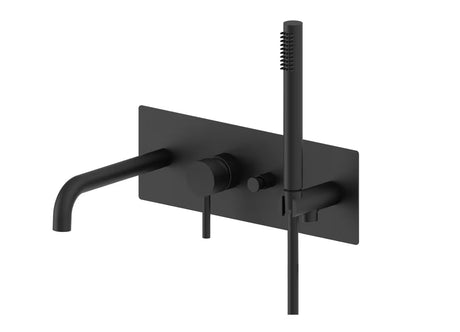 Paffoni Light podžbukna tuš i miješalica za kadu u crnoj mat izvedbi