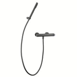 Zidna miješalica za tuš Paffoni Light u mat crnoj boji s ručnim tušem i crijevom