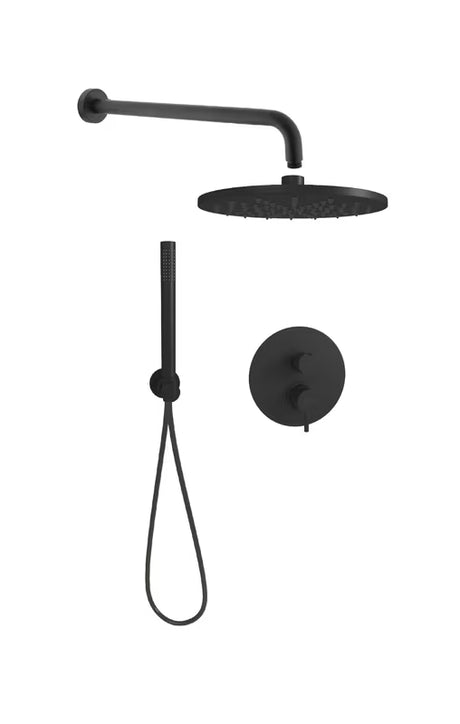 Podžbukni tuš sustav Paffoni Light u crnoj boji s dvije funkcije