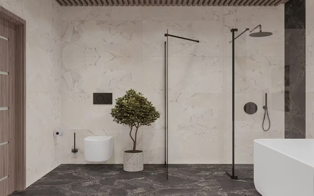 Podžbukni tuš sustav Paffoni Light u crnoj boji s dvije funkcije