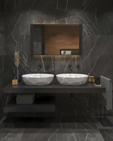 Podžbukna miješalica za umivaonik Paffoni Light u crnoj mat izvedbi s ručicom