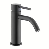 Jednoručna Baterija stojeća miješalica za umivaonik Paffoni Light u crnoj mat izvedbi bez odvoda.