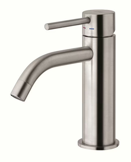 Jednoručna Baterija stojeća miješalica za umivaonik Paffoni Light u izvedbi od nehrđajućeg čelika bez odvoda.