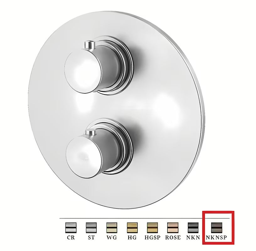 Podžbukna termostatska miješalica za kadu Paffoni Light u finišu brušeni crni nikal