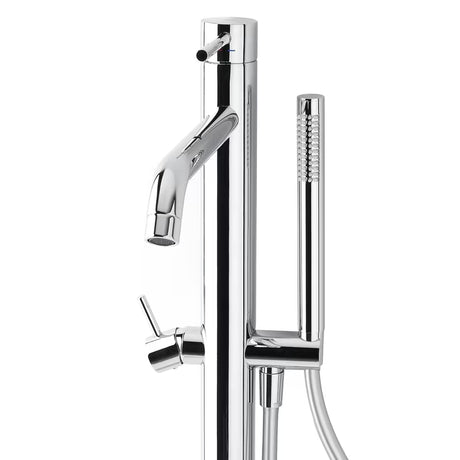 Kromirana podna miješalica za kadu Paffoni Light pro samostojeći  za kadu s tuš setom