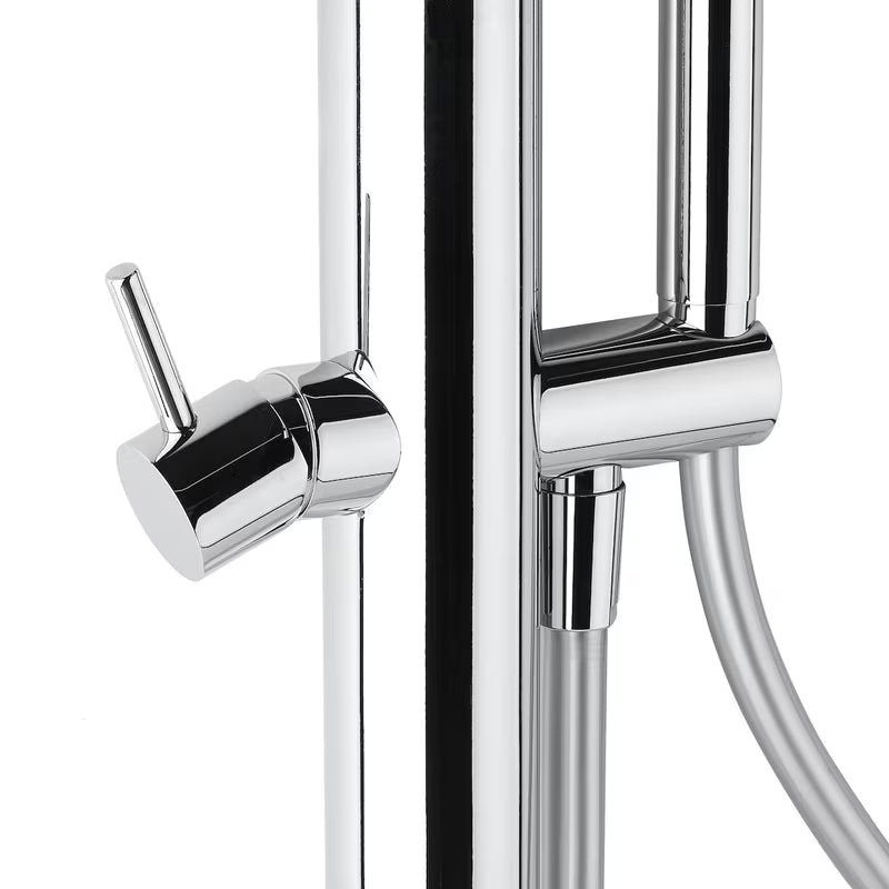 Kromirana podna miješalica za kadu Paffoni Light pro samostojeći  za kadu s tuš setom