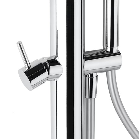 Kromirana podna miješalica za kadu Paffoni Light pro samostojeći  za kadu s tuš setom