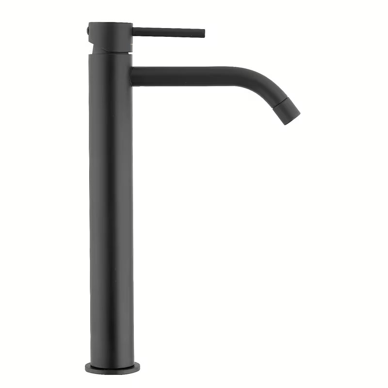Paffoni Light visoka miješalica za umivaonik u crnoj mat izvedbi bez odvoda
