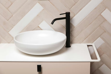 Paffoni Light visoka miješalica za umivaonik u crnoj mat izvedbi bez odvoda