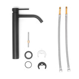 Paffoni Light visoka miješalica za umivaonik u crnoj mat izvedbi bez odvoda