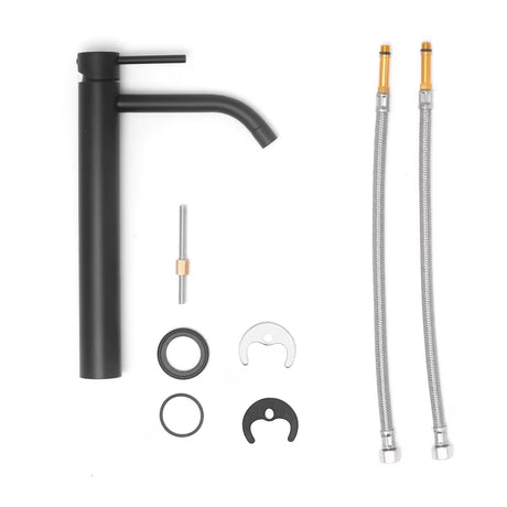 Paffoni Light visoka miješalica za umivaonik u crnoj mat izvedbi bez odvoda