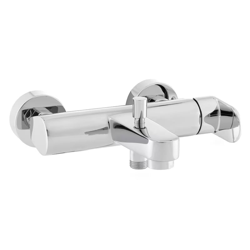 Jednoručna Baterija zidna miješalica za kadu Paffoni Pavia u krom izvedbi sa zaobljenim dizajnom