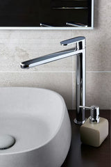 Paffoni Pavia visoka jednoručna baterija miješalica za umivaonik s odvodom u krom izvedbi