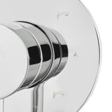 Podžbukni višesmjerni preusmjerivač Paffoni u krom izvedbi s jednim ulazom i tri izlaza.