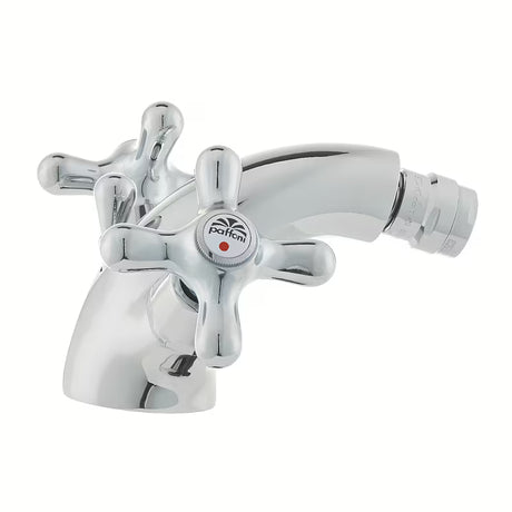 Kromirana ventilna miješalica za bide Paffoni Ricordi u retro dizajnu s odvodom