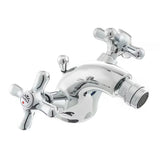 Kromirana ventilna miješalica za bide Paffoni Ricordi u retro dizajnu s odvodom