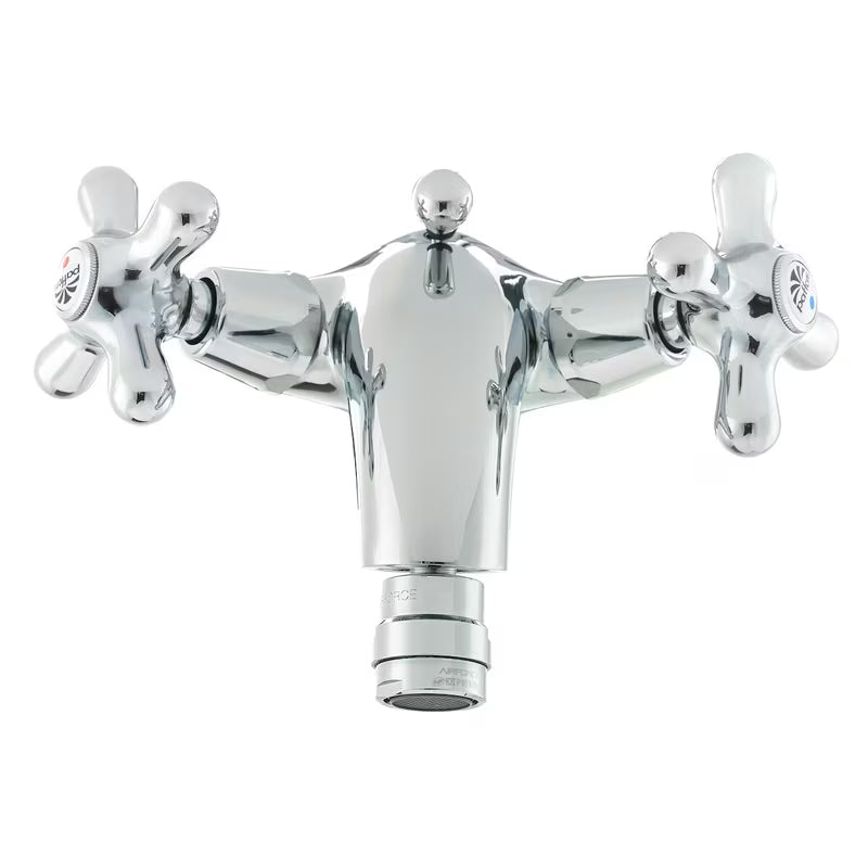 Kromirana ventilna miješalica za bide Paffoni Ricordi u retro dizajnu s odvodom