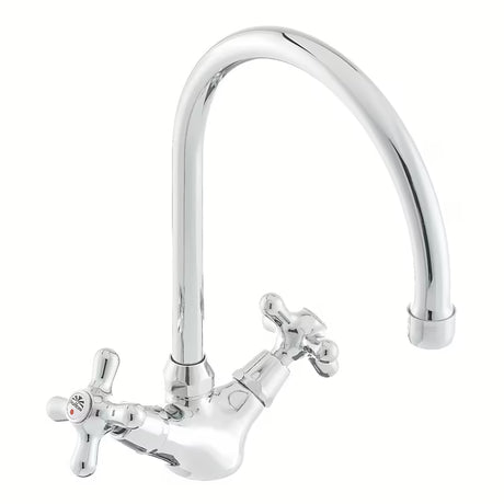 Paffoni Ricordi ventilna stojeća miješalica za sudoper s okretnim izljevom u krom izvedbi