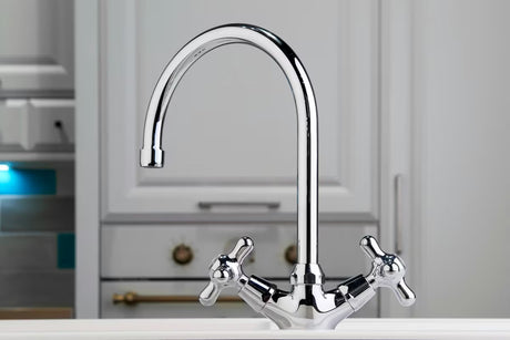 Paffoni Ricordi ventilna stojeća miješalica za sudoper s okretnim izljevom u krom izvedbi