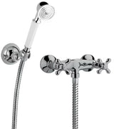 Zidna miješalica za tuš Paffoni Ricordi u kromu s ventilskim upravljanjem u retro dizajnu