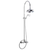 Metalni tuš sustav Paffoni Ricordi u retro dizajnu s nadglavnim i ručnim tušem u izvedbi chrome.