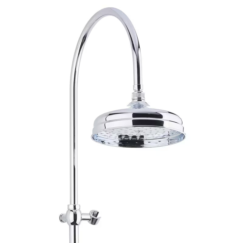 Metalni tuš sustav Paffoni Ricordi u retro dizajnu s nadglavnom i ručnom tuš slušalicom u izvedbi chrome.