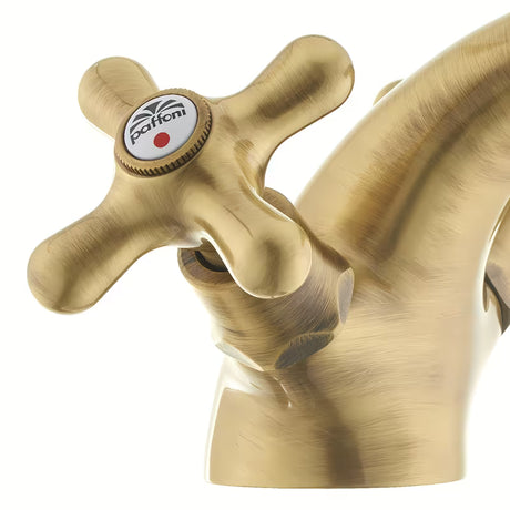 Paffoni Ricordi ventilna stojeća miješalica za umivaonik u brončanoj izvedbi s retro dizajnom