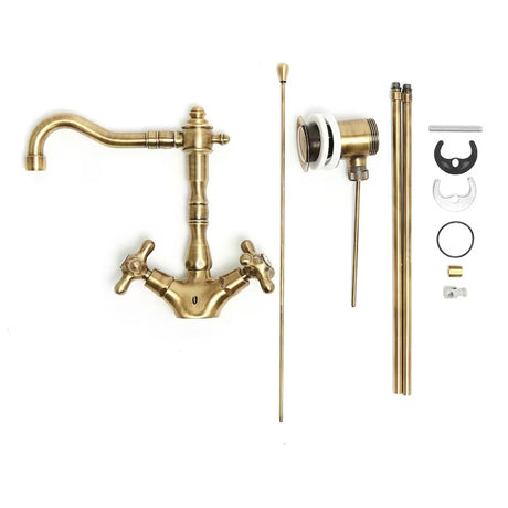 Paffoni Ricordi ventilna stojeća miješalica za umivaonik s odvodom u brončanoj izvedbi