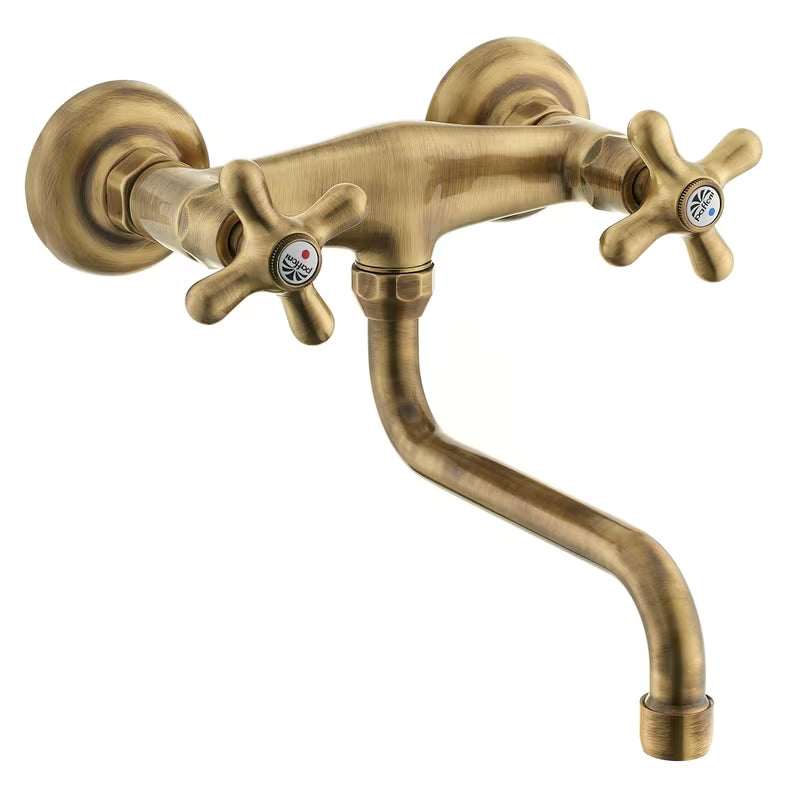 Paffoni Ricordi zidna ventilna miješalica za umivaonik u brončanoj izvedbi s okretnim izljevom