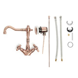 Ventilna stojeća miješalica za umivaonik Paffoni Ricordi u bakrenoj izvedbi u retro dizajnu.