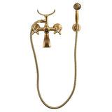 Paffoni Ricordi ventilna zidna miješalica za kadu s tuš setom u brončanoj izvedbi s tuš setom