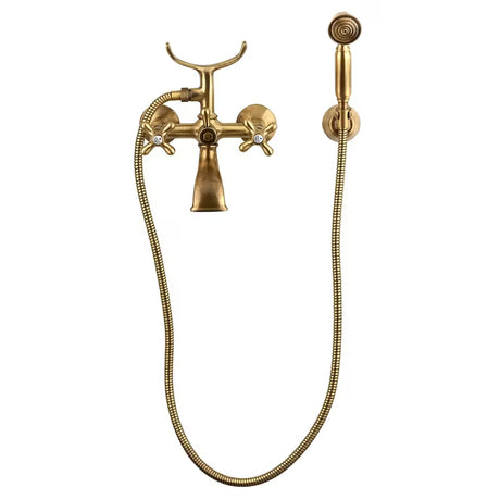 Paffoni Ricordi ventilna zidna miješalica za kadu s tuš setom u brončanoj izvedbi s tuš setom