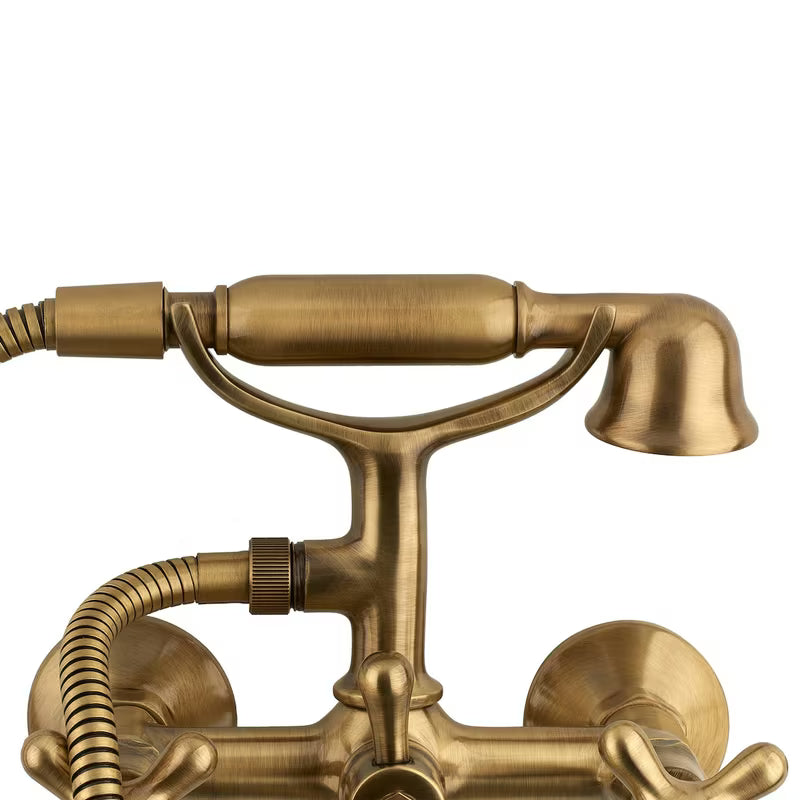 Paffoni Ricordi ventilna zidna miješalica za kadu s tuš setom u brončanoj izvedbi s tuš setom