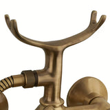 Paffoni Ricordi ventilna zidna miješalica za kadu s tuš setom u brončanoj izvedbi s tuš setom