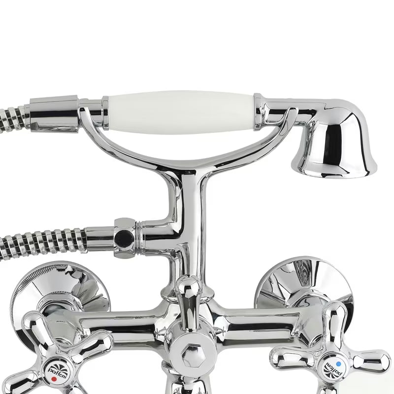 Paffoni Ricordi ventilna zidna miješalica za kadu s tuš setom u krom izvedbi.