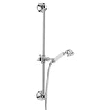 Tuš set Paffoni Ricordi u krom izvedbi s kliznim držačem tuševi u retro dizajnu.