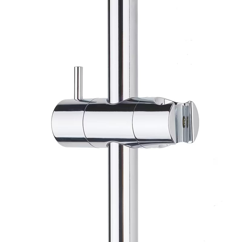 Tuš sustav Paffoni Chrome s polugom, ručnim i nadglavnim tušem u okruglom dizajnu.