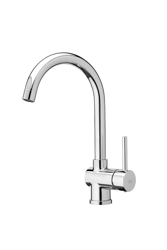 Jednoručna Baterija stojeća miješalica za sudoper Paffoni Stick u sjajnom kromu s okretnim izljevom