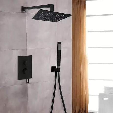 Mat crna nadglavni tuš Paffoni Syncro King 300 x 300 x 8 mm s okretnim zglobom i zaštitom protiv kamenca.