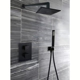 Mat crna nadglavni tuš Paffoni Syncro King 300 x 300 x 8 mm s okretnim zglobom i zaštitom protiv kamenca.