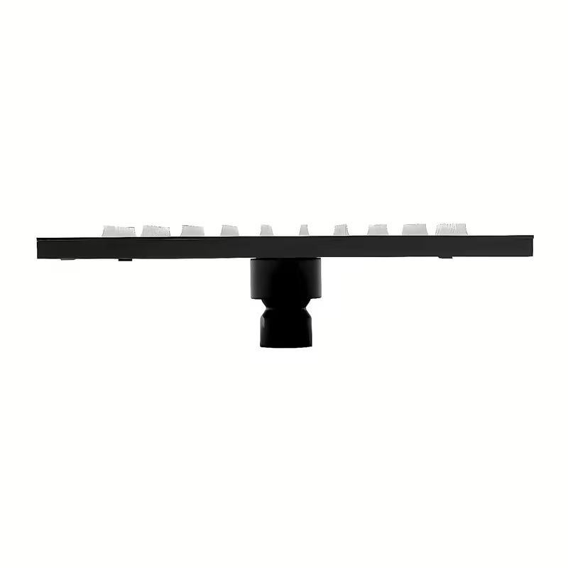 Mat crna nadglavni tuš Paffoni Syncro King 300 x 300 x 8 mm s okretnim zglobom i zaštitom protiv kamenca.