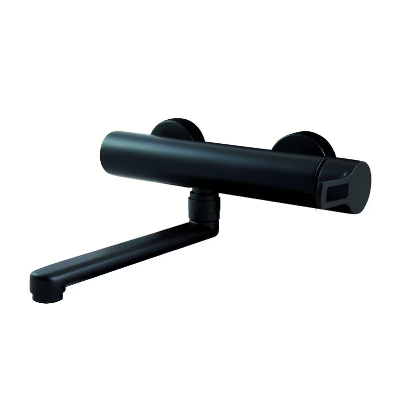 Paffoni Vallone jednoručna baterija zidna miješalica za sudoper u mat crnoj boji bez odvoda