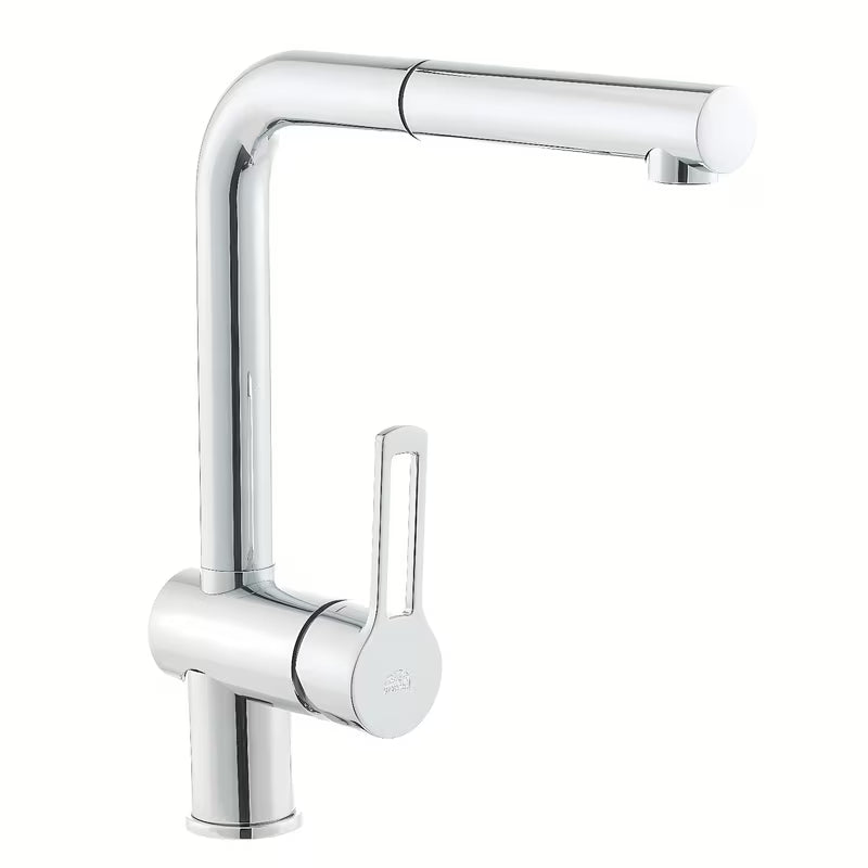 Kromirana stojeća miješalica za sudoper Paffoni Vallone s izvlačivim tušem s otvorenom ručicom