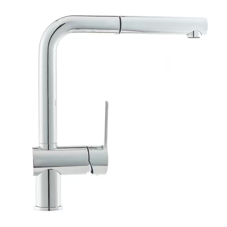 Kromirana stojeća miješalica za sudoper Paffoni Vallone s izvlačivim tušem s otvorenom ručicom